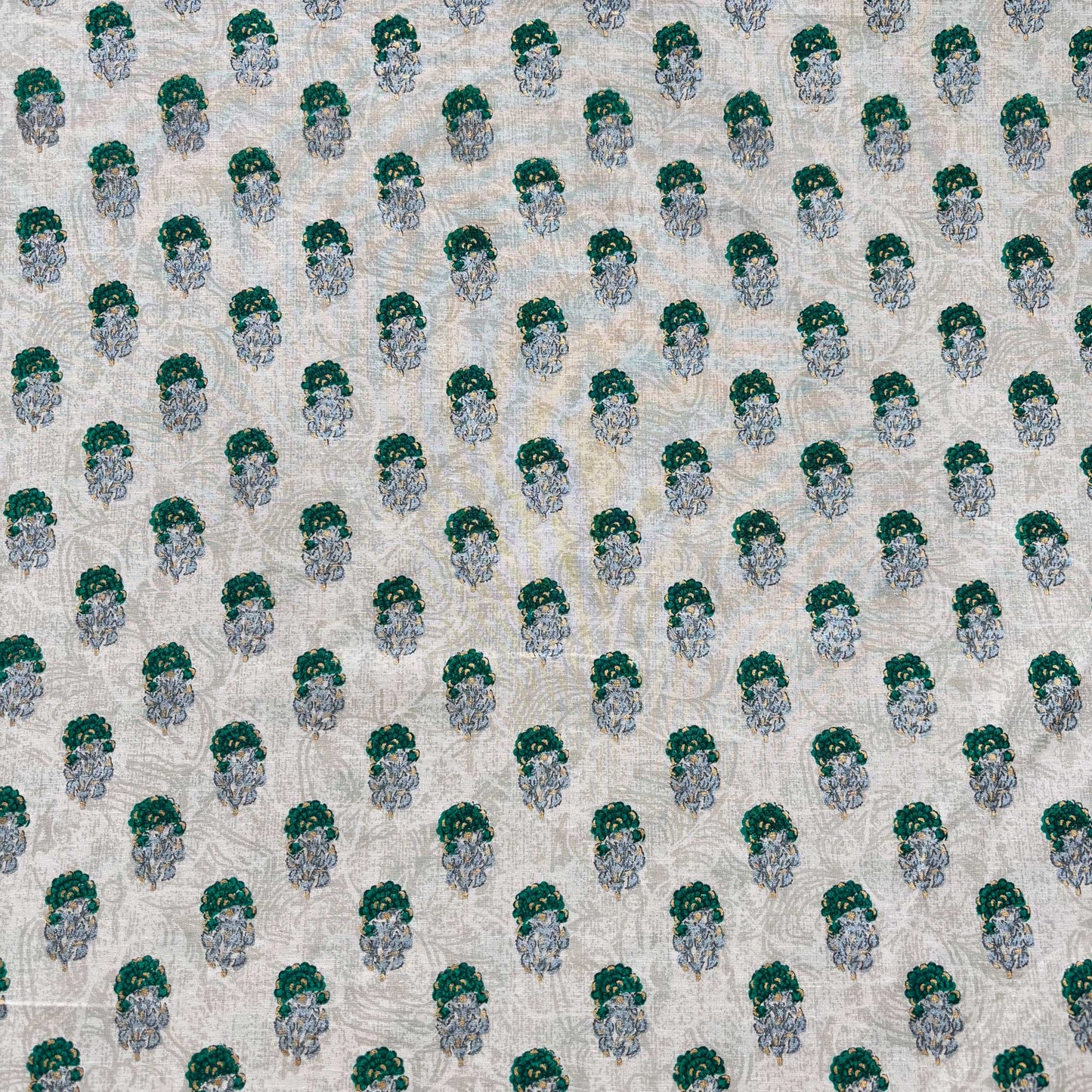 Grey Handblock Foil Print Cotton Fabric PB-23761