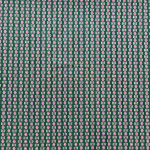 Dark Green Geometrical Print Cotton Fabric PB-23764