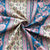 Blue Floral Foil Print Cotton Fabric PB-23765
