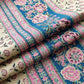 Blue Floral Foil Print Cotton Fabric PB-23765