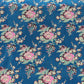 Blue Floral Foil Print Cotton Fabric PB-23766