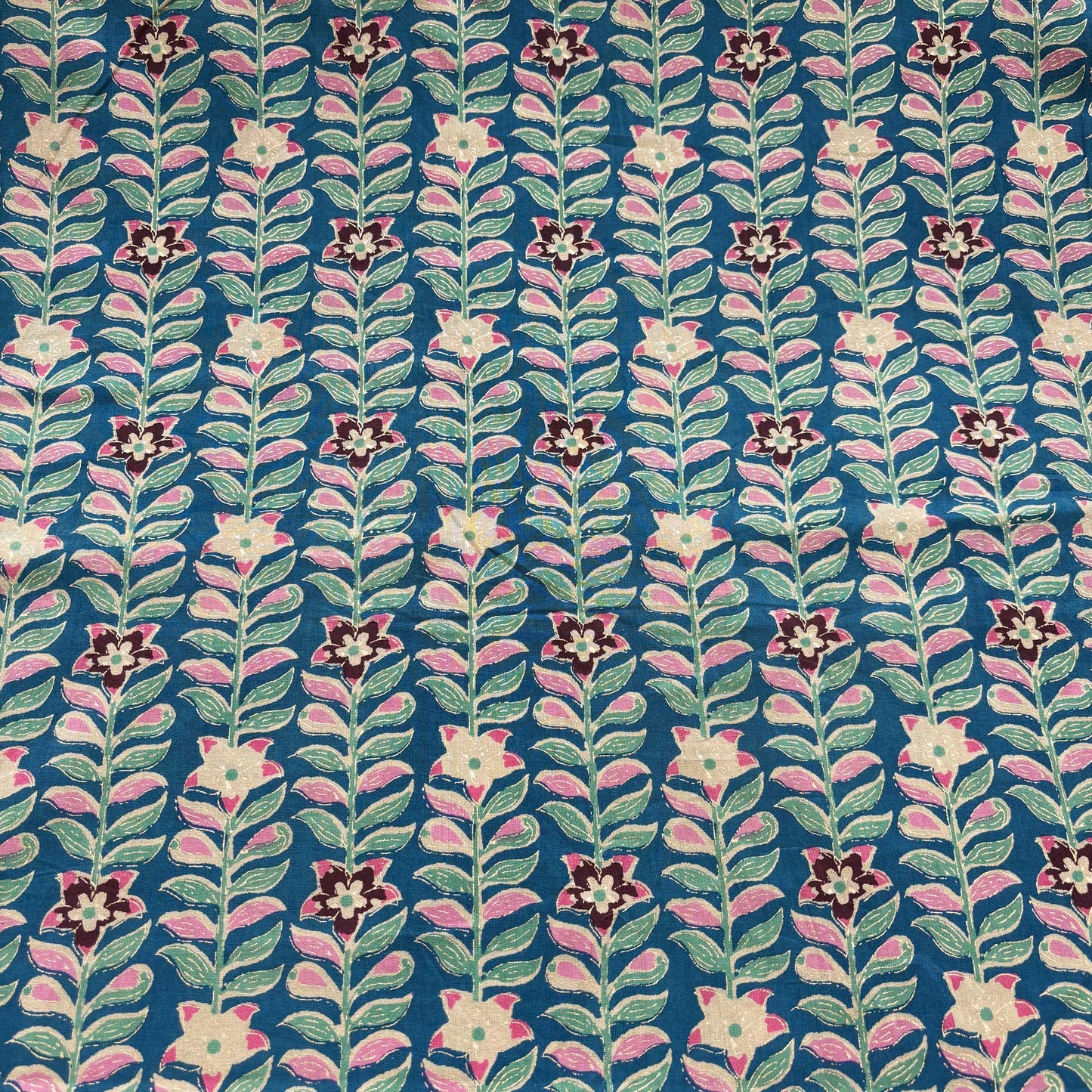 Blue Foil Print Cotton Fabric PB-23767