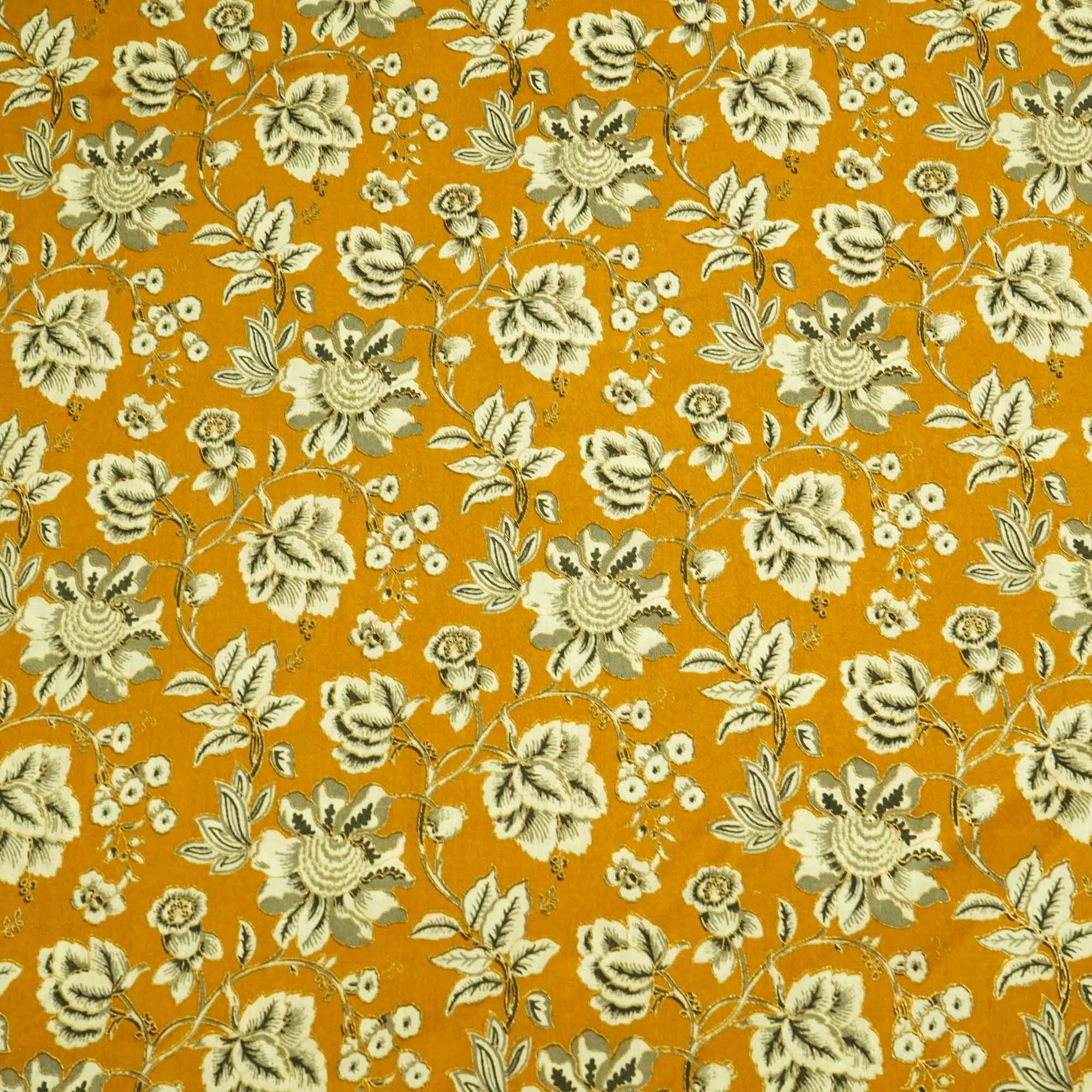 Mustard Foil Print Cotton Fabric PB-23770