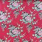 Red Floral Foil Print Cotton Fabric PB-23773