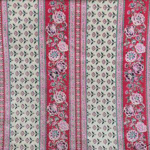 Red Floral Foil Print Cotton Fabric PB-23774