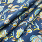 Blue Floral Foil Print  Cotton Fabric PB-23777