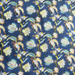Blue Floral Foil Print  Cotton Fabric PB-23777