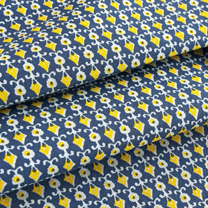 Blue Geometrical Print Cotton Fabric PB-23778