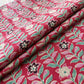 Red Floral Foil Print Cotton Fabric PB-23781