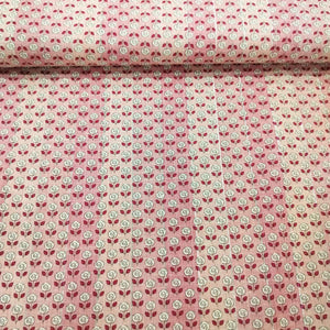 Pink Floral Print Lurex Cotton Fabric PB-23794