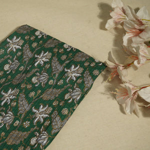 Dark Green Floral Pintuck Cotton Fabric PB-23803