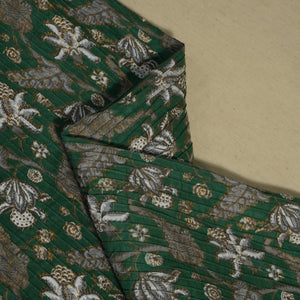 Dark Green Floral Pintuck Cotton Fabric PB-23803