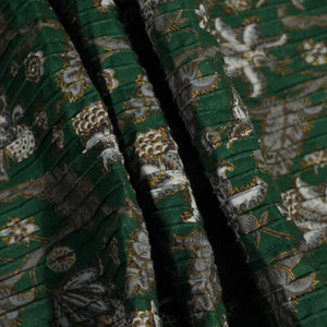 Dark Green Floral Pintuck Cotton Fabric PB-23803