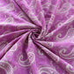 Purple Paisley Schiffli Embroidery Cotton Linen Fabric DVT-23808