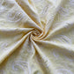 Yellow Paisley Schiffli Embroidery Cotton Linen Fabric DVT-23809