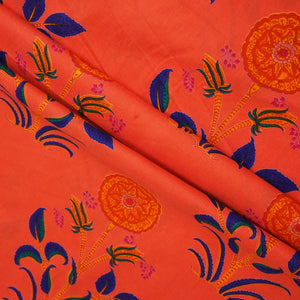 Peach Handblock Print Cotton Fabric 894 RI-23824