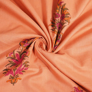 Peach Handblock Print Cotton Fabric 894 RI-23828