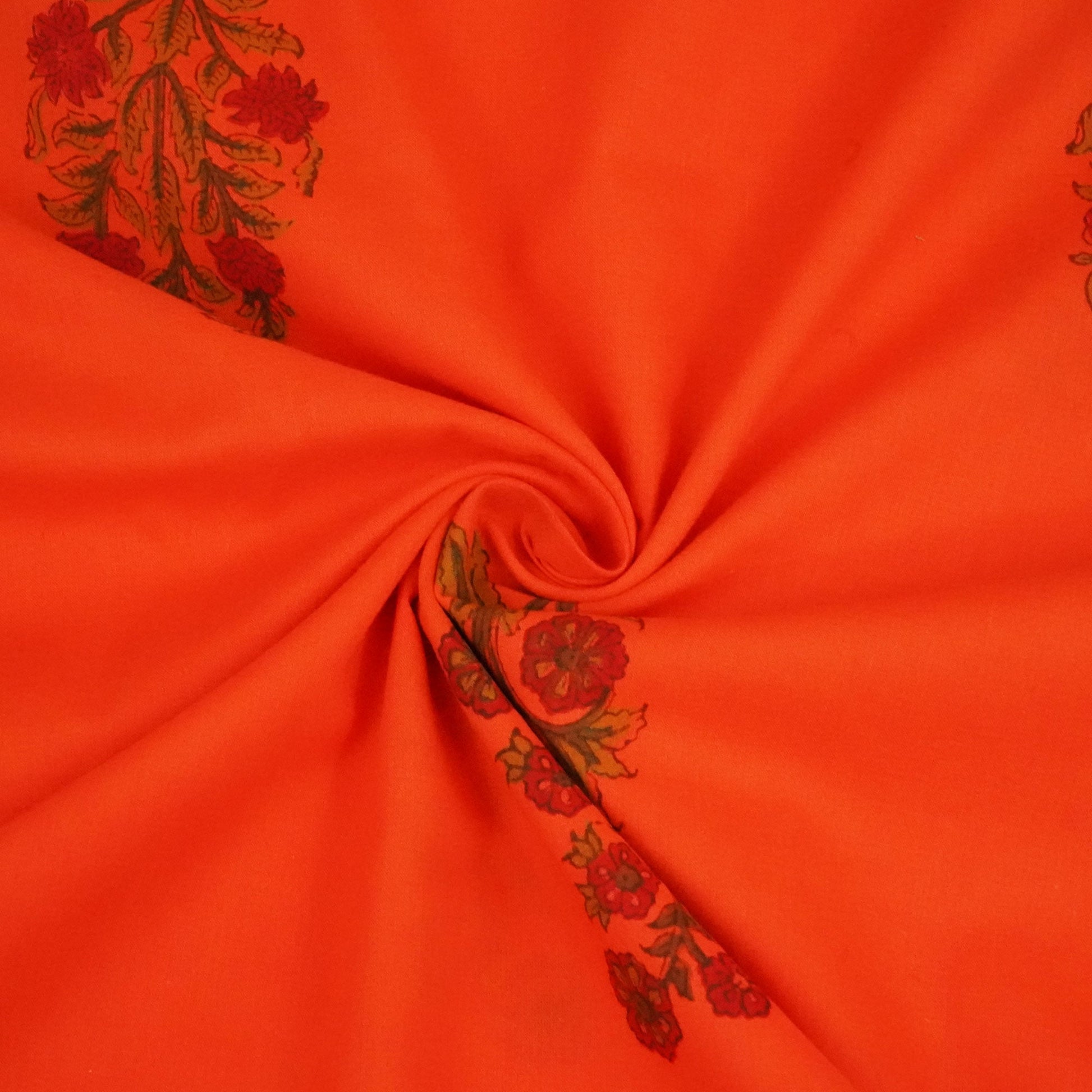 Brick Red Handblock Print Cotton Fabric 894 RI-23829