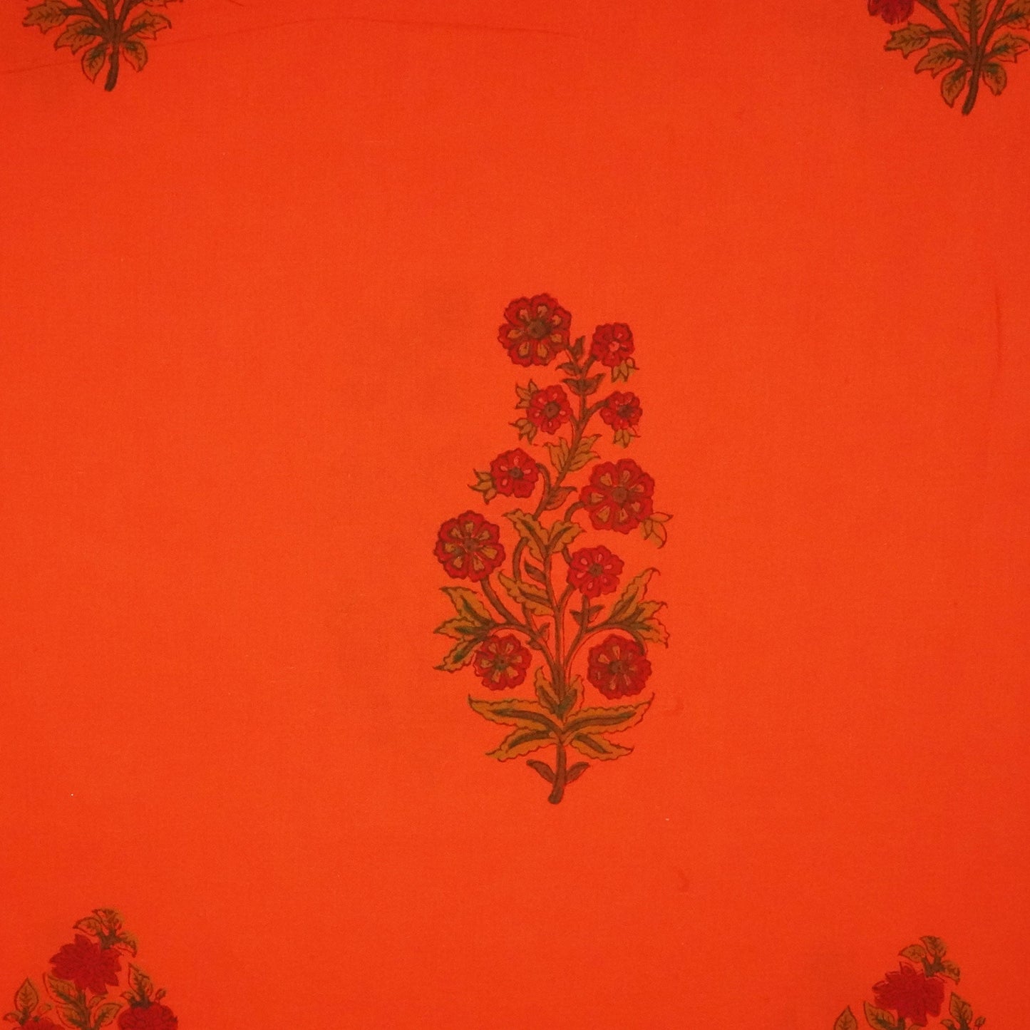 Brick Red Handblock Print Cotton Fabric 894 RI-23829