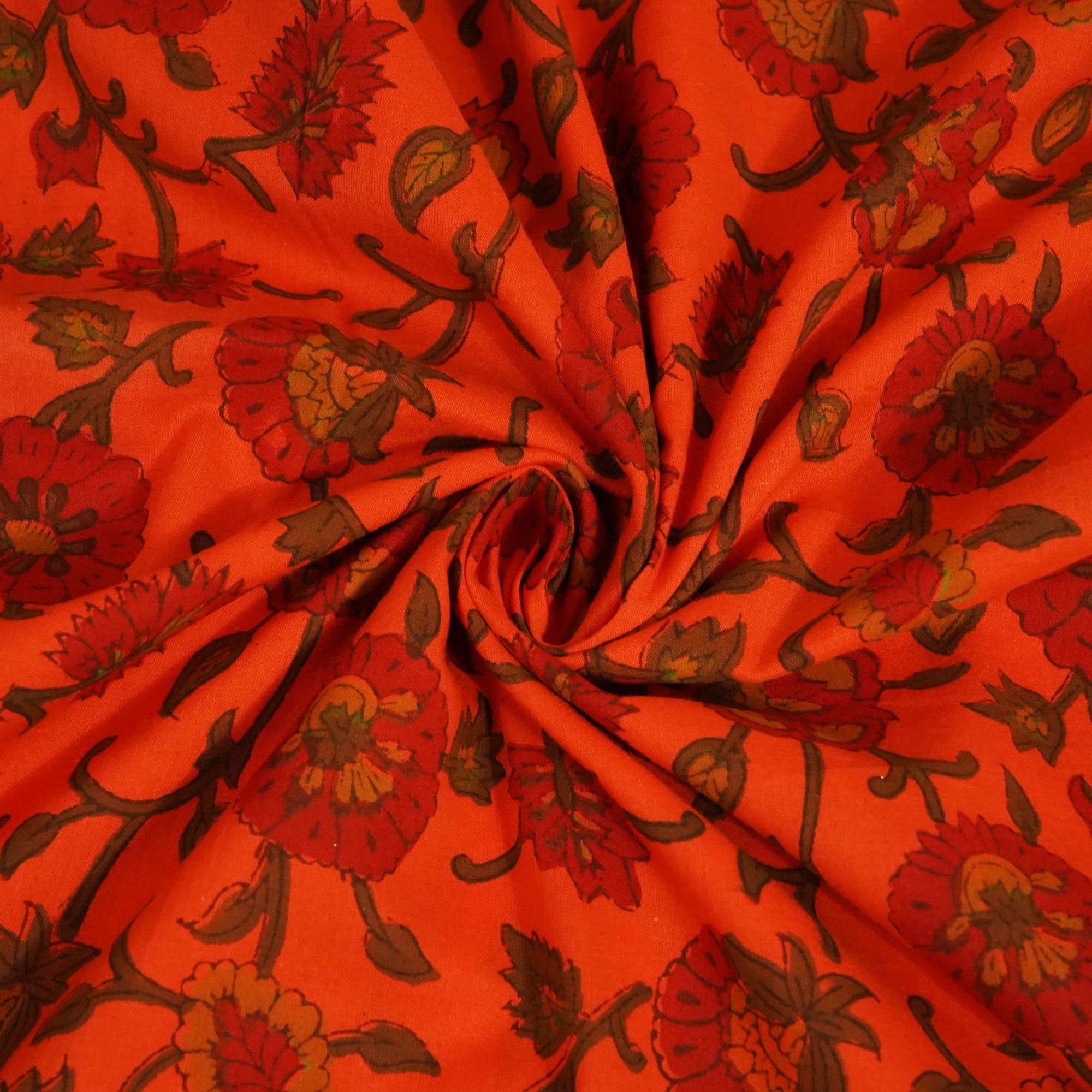 Red Handblock Print Cotton Fabric 894 RI-23830
