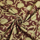 Brown Floral Foil Print Cotton Fabric 894 RI-23834