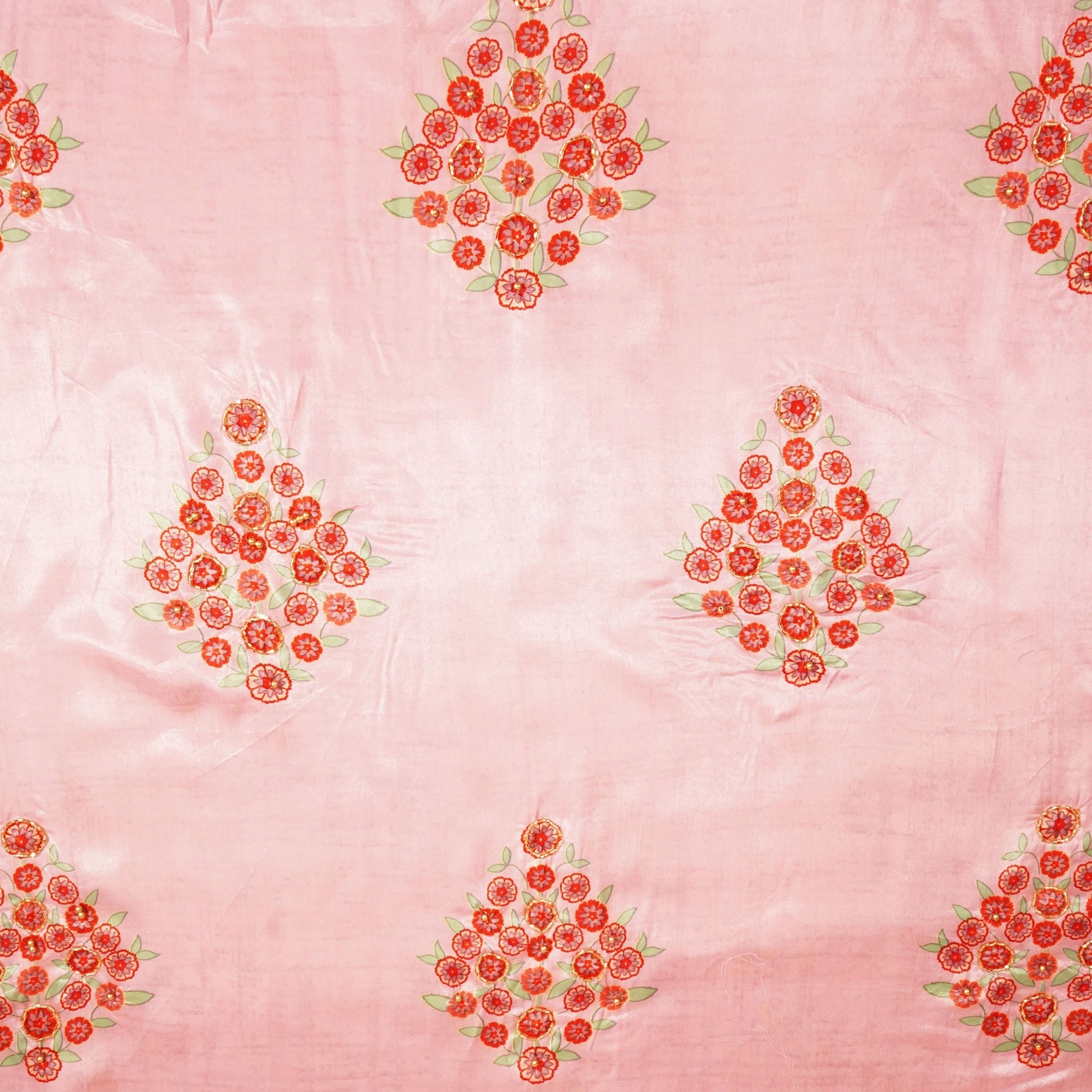 Pink Floral Print Crepe Fabric MTF-23836
