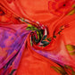 Red & Purple Floral Print Crepe Fabric MTF-23839