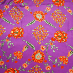Purple Floral Print Crepe Fabric MTF-23841