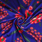 Blue Floral Print Crepe Fabric MTF-23842