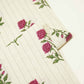Off White & Pink floral Print Cotton Jacquard Fabric SCF-23845