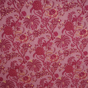 Lavender Floral Foil Print Cotton Fabric SCF-23856