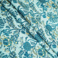Sky Blue Floral Foil Print Cotton Fabric SCF-23859