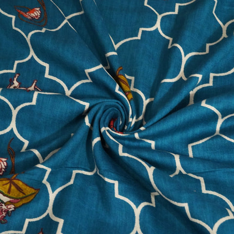 Blue Bagru Print Cotton Fabric SCF-23861