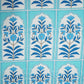 Blue Floral Print Cotton Fabric SCF-23870
