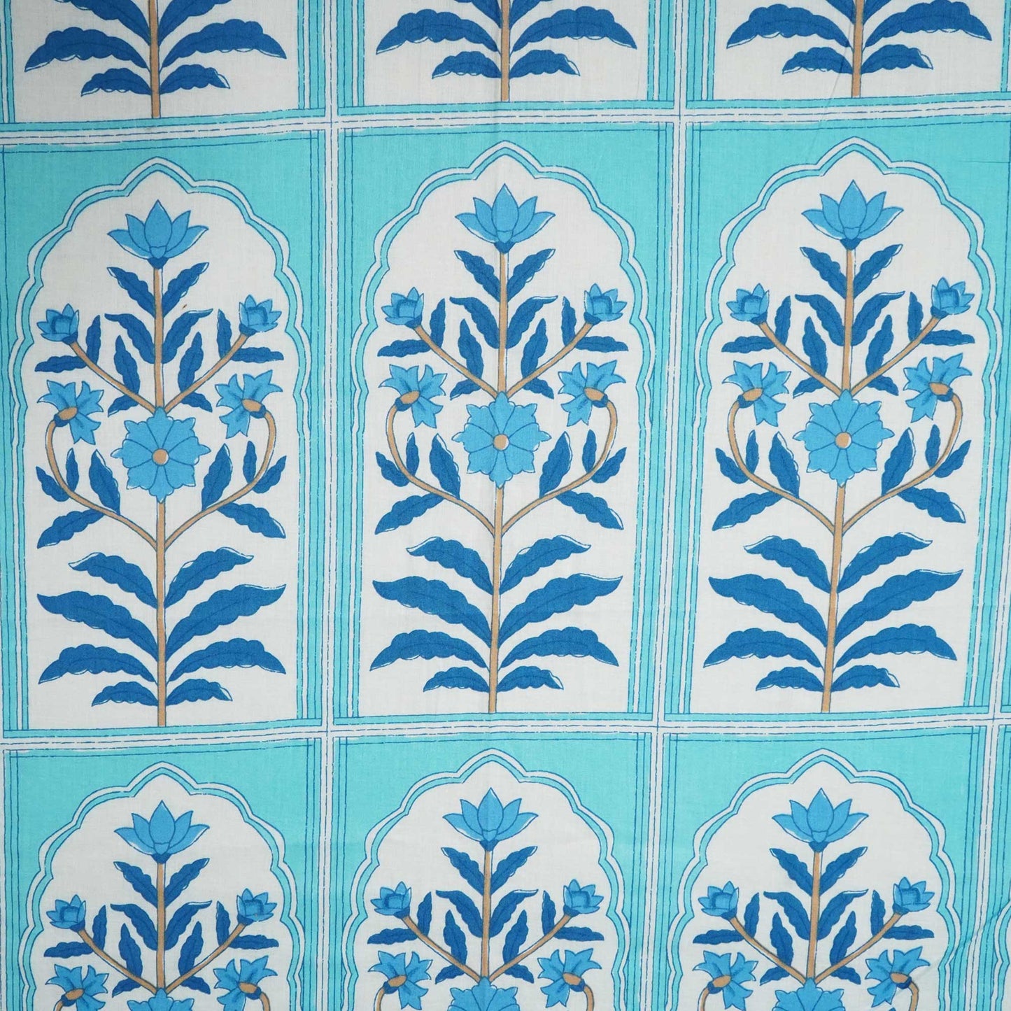 Blue Floral Print Cotton Fabric SCF-23870