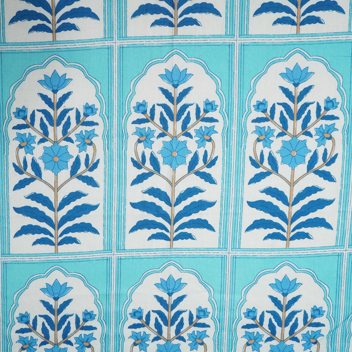 Blue Floral Print Cotton Fabric SCF-23870