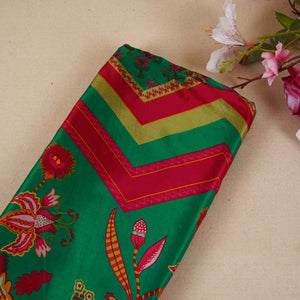 Green Floral Print Crepe Fabric MT-28239 - TradeUNO