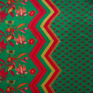 Green Floral Print Crepe Fabric MT-28239 - TradeUNO