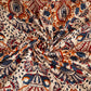 Beige & Blue Bagru Print Cotton Satin Fabric SCF-24192