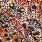 Beige & Blue Bagru Print Cotton Satin Fabric SCF-24192