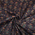 Navy Blue Floral Bagru Print Cotton Satin Fabric SCF-24194