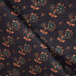 Navy Blue Floral Bagru Print Cotton Satin Fabric SCF-24194