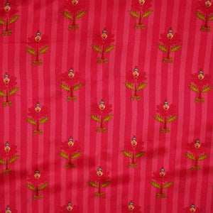 Pink Strips Floral Print Crepe Fabric MT-28242 - TradeUNO
