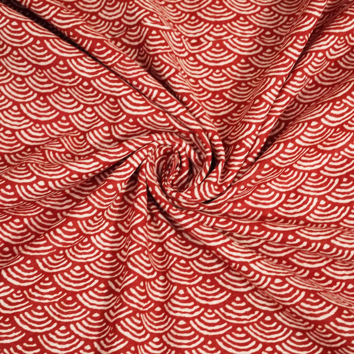 Red Bagru Print Cotton Fabric SCF-24202