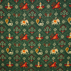 Green Patola Print Cotton Fabric SCF-24205