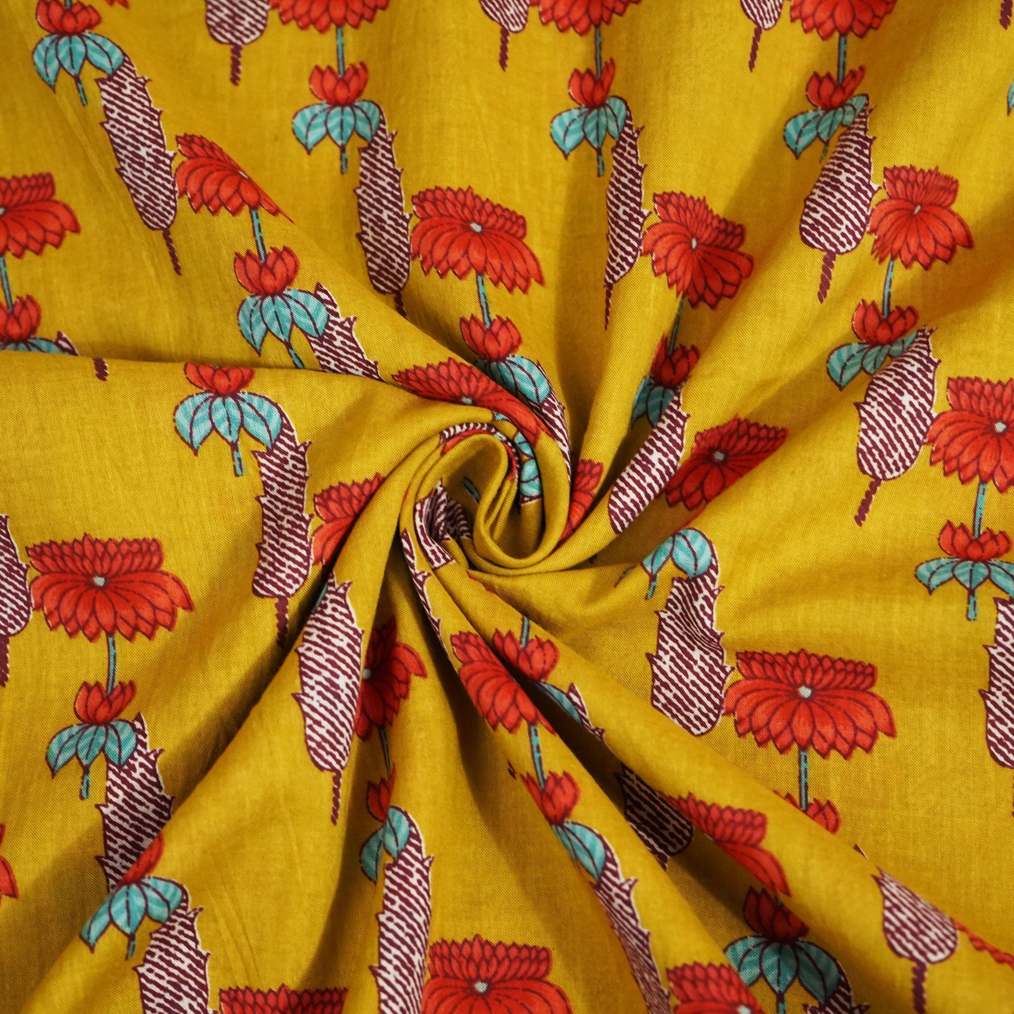 Green Bagru Print Cotton Fabric SCF-24212