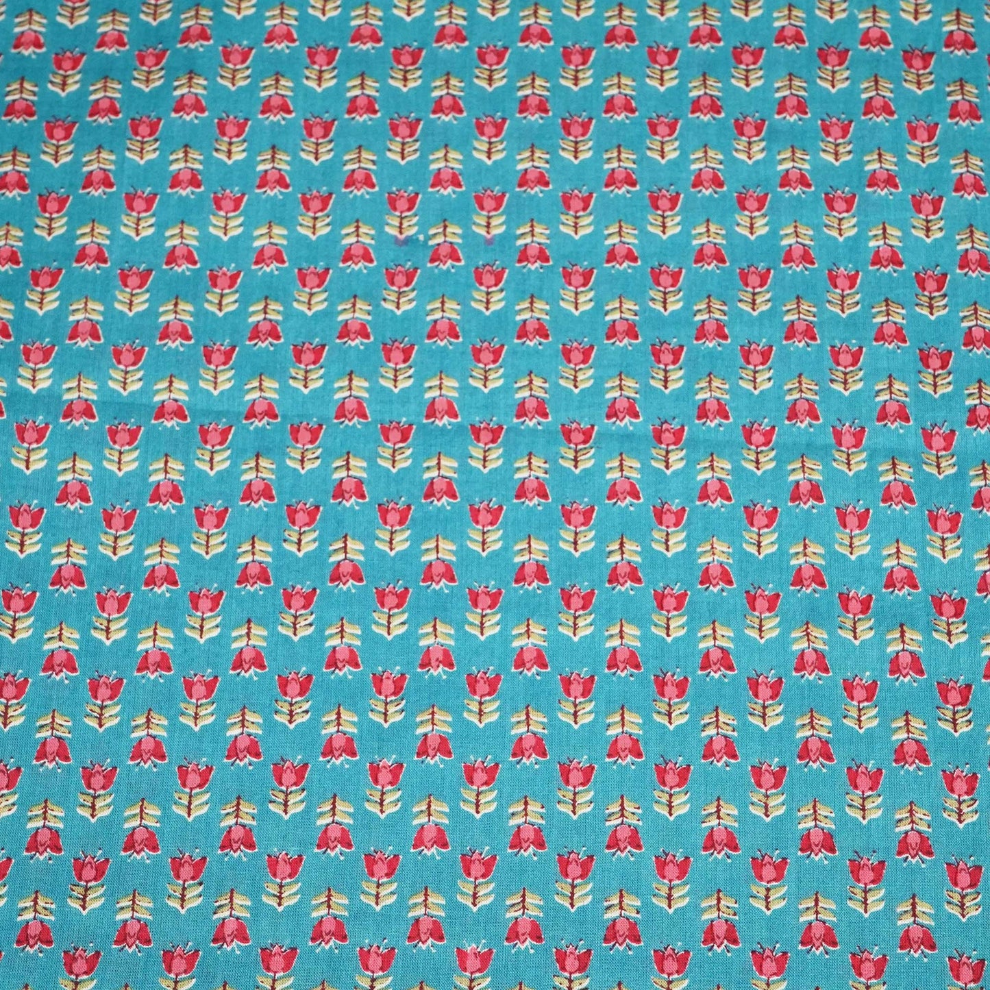 Blue Floral Print Cotton Fabric SCF-24213
