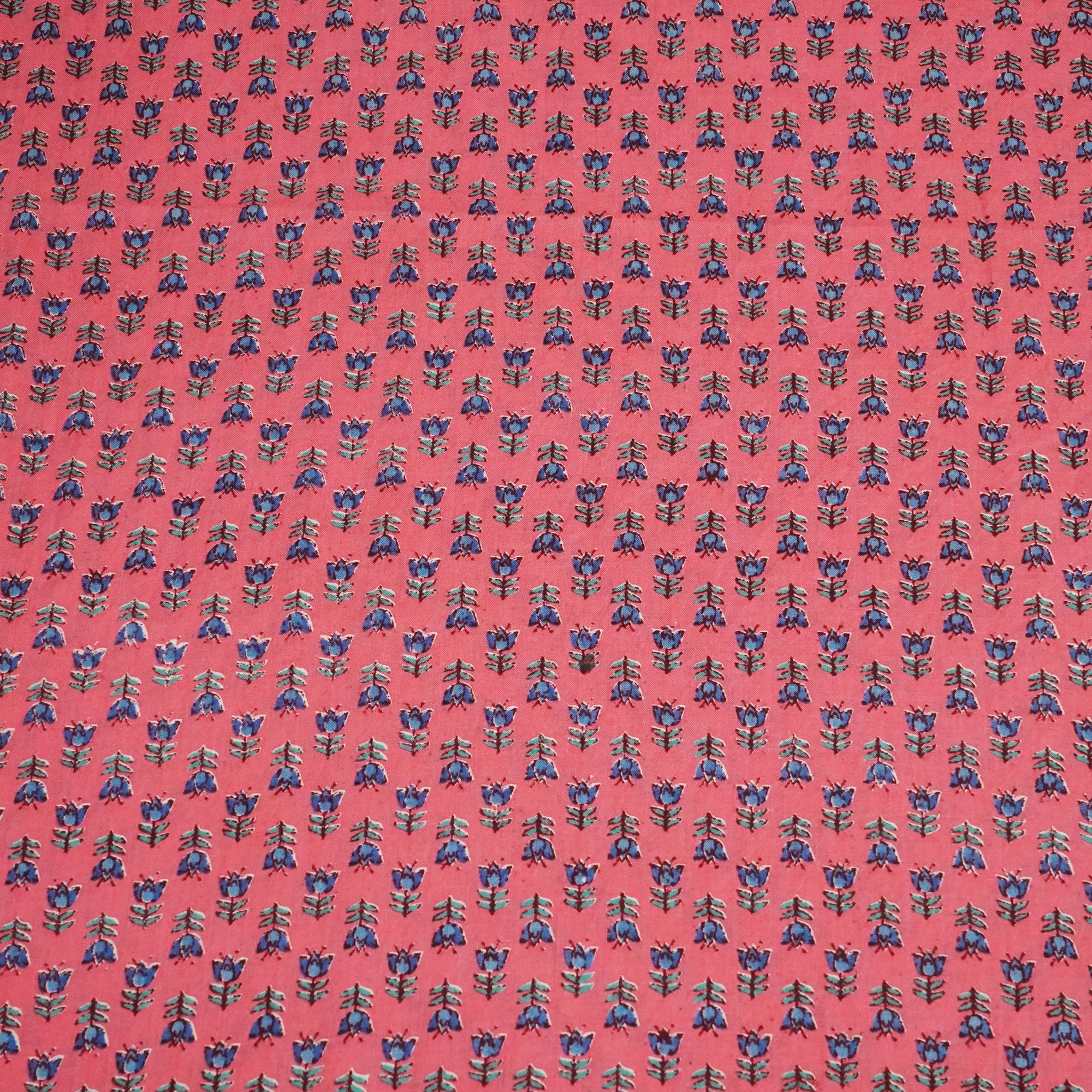 Peach Pink Floral Print Cotton Fabric SCF-24215