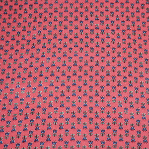 Peach Pink Floral Print Cotton Fabric SCF-24215