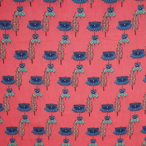 Peach Pink Bagru Print Cotton Fabric SCF-24216
